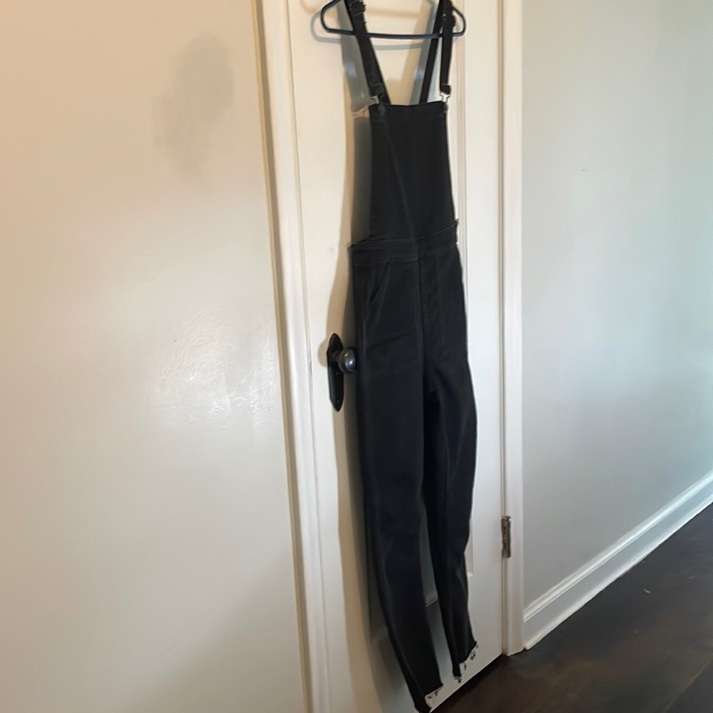 Madewell Washed Black Denim Skinny Overalls Size Med